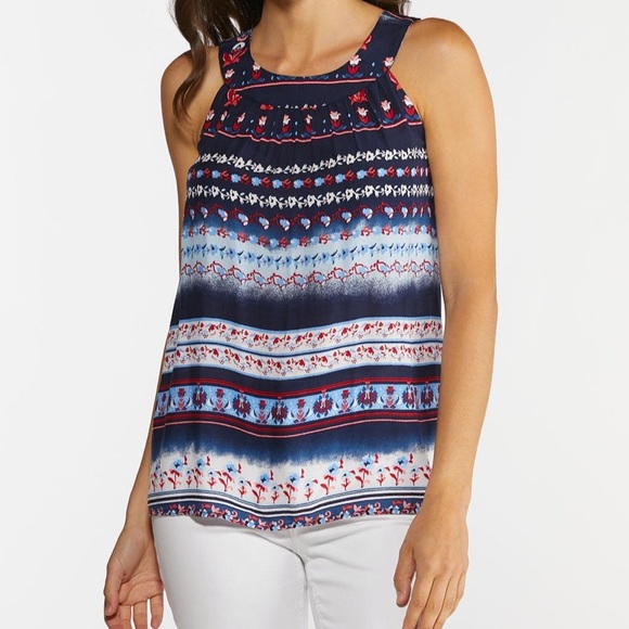 Cato Tops - Americana Floral Tank